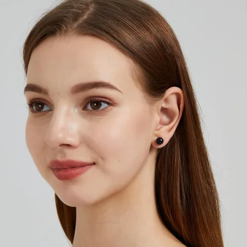 Vista 125 de Natural Stone Stud Earrings for Women 8mm Sterling Silver Genuine Gemstone Earrings Handmade Sterling Silver Crystal Stud Earrings for Women