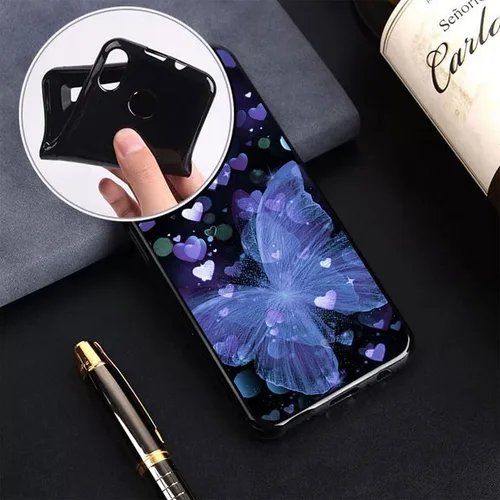 Vista 2 de BLU Bold K10 - Funda de teléfono para BLU Bold K10 (6.60 pulgadas), con 1 protector de pantalla de vidrio templado, funda de silicona suave