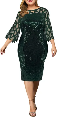 Vista 2 de New Years Eve. Women's Dresses Large Prom Dress Formal Evening 34 Sleeve Mid Length Dress CocktailDresses 2023