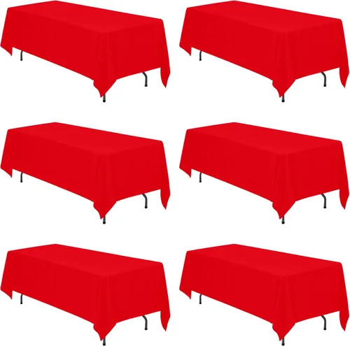 Vista 73 de BRILLMAX - Manteles para mesa rectangular de 6 pies, tela de lino de poliéster, lavable, para boda, recepción, banquete, fiesta de cumpleaños, 60 x