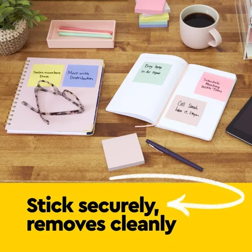 Vista 10 de Post-it Notas, 4 x 6 pulgadas, 5 blocs de notas adhesivas forradas, 100 hojas por bloc, amarillo canario, The Original Post-it Note, suministros