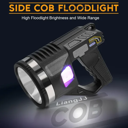 Vista 4 de Reflector 1000000 Lúmenes, 6 Modos Linterna Reflector LED Súper Brillante Recargable con Luz COB, Trípode Ajustable, 15000mAh 18Hrs IPX7 Reflectores