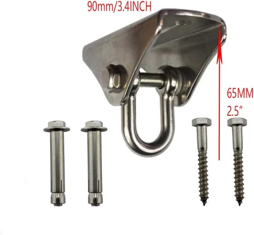 Vista 2 de 1000 lb Capacity Stainless Steel Swing Hangers, Heavy Duty Swing Hooks for Concrete Ceiling Wooden Swing Hangers for Wooden Concrete Swing Set