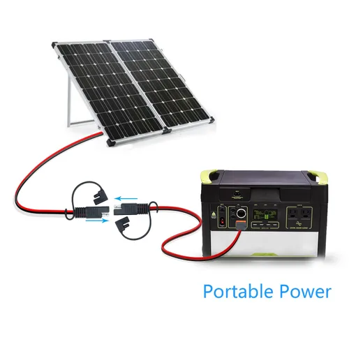 Vista 6 de Adaptador de conector SAE a XT60I-F, cable de 12 AWG, conector de panel solar SAE, con adaptador inverso para estación de energía portátil