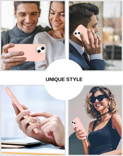 Vista 7 de VENINGO Funda para iPhone 13, delgada de silicona líquida suave, goma de gel suave, forro de microfibra ligera, a prueba de golpes, antiarañazos