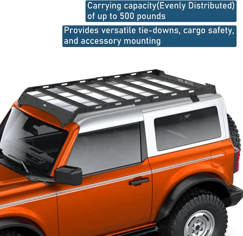 Vista 3 de u-Box Bronco Barras transversales de aluminio para Ford Bronco 2021-2026 con techo rígido de 2 puertas (excluye Bronco Sport), cesta de carga