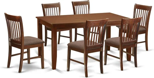 Vista 6 de East West Furniture DUNO5-BLK-W - Juego de mesa de comedor de 5 piezas, incluye una mesa rectangular de madera y 4 sillas de comedor de cocina, 36 x