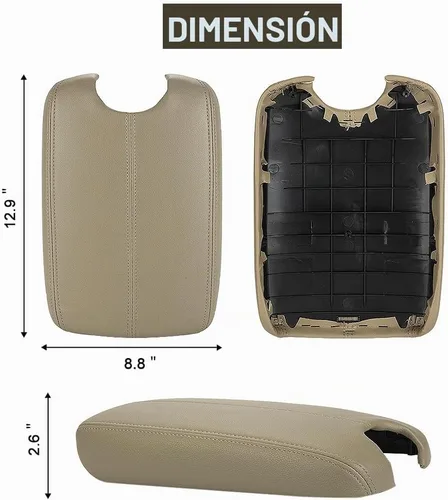 Vista 6 de Funda de reposabrazos para automóvil de repuesto para Honda Accord 2008-2012, protector de consola central de cuero PU, almohadilla impermeable