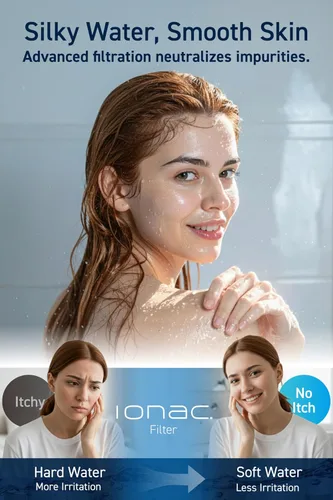 Vista 3 de Fabricado en Japón y tecnología innovadora: cabezal de ducha IONAC con filtro, ducha suavizante de agua, spa en casa, adecuado para atopia, cabezal