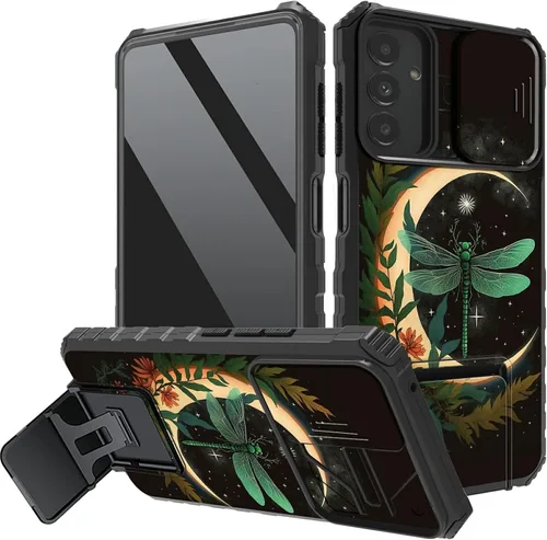Vista 24 de Funda protectora para cámara Samsung Galaxy A14 5G, resistente y resistente con protección deslizante para lente deslizante, soporte integrado