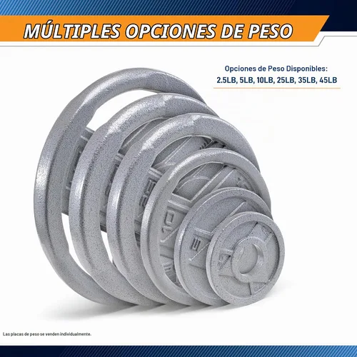 Vista 7 de Marcy Placas de agarre olímpicas clásicas de hierro fundido de 2 pulgadas para entrenamiento de fuerza y levantamiento de pesas