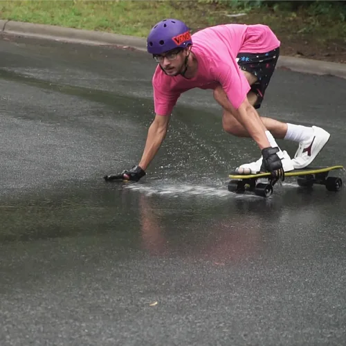 Vista 2 de Moonshine Manufacturing Monopatín Longboard, Crucero de estilo libre, construcción impermeable y de madera, monopatín de crucero y tablas