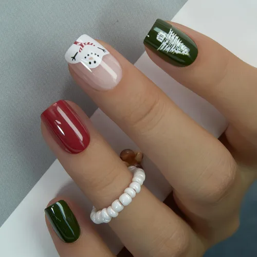 Vista 51 de CurvLife - Uñas postizas cuadradas cortas a presión, color blanco brillante Cuadrado Gradiente Blanco
