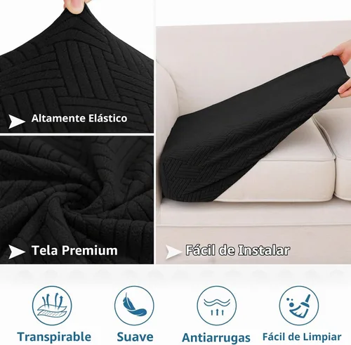 Vista 4 de hyha Fundas de cojín impermeables para sofá seccional, fundas de cojín de sofá modular mágicas lavables en forma de L, funda impermeable