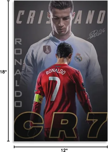 Vista 6 de fhzang Póster de Cristiano Ronaldo 1 póster de lienzo sin marco: 30 x 45 cm (12 x 18 pulgadas)