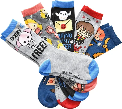 Vista 2 de Harry Potter Dobby Luna Lovegood Hedwig JuniorsLadies 5 Pack Crew Socks Size 4-10