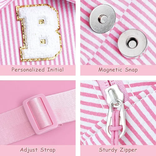 Vista 8 de Bolsos bandolera para niñas y niños - Regalos para niños Bolso cruzado pequeño con iniciales para niñas, regalos de cumpleaños, Azul, Pequeña, A