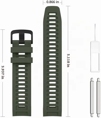 Vista 8 de MoKo - Correa de silicona compatible con Garmin Instinct e Instinct 2 Verde militar