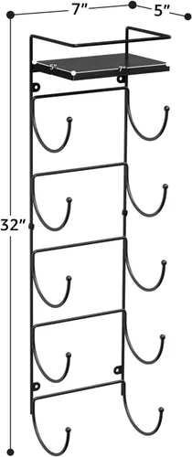 Vista 2 de Sorbus Toallero de baño – Toallero de metal de 5 niveles con estante de madera para toallas de baño enrolladas, toallas de baño, ropa de cama