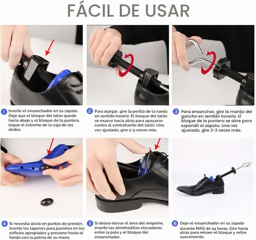 Vista 4 de LANNEY Shoe Stretcher for Women & Men Wide Feet - Premium Shoe Expander Widener Stretch Length Width Azul