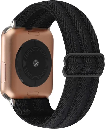 Vista 15 de Correa de reloj elástica ajustable compatible con Apple Watch de 1.49", 1.57", 1.61" (38 mm- 40 mm- 41 mm), pulsera elástica de nylon para mujer