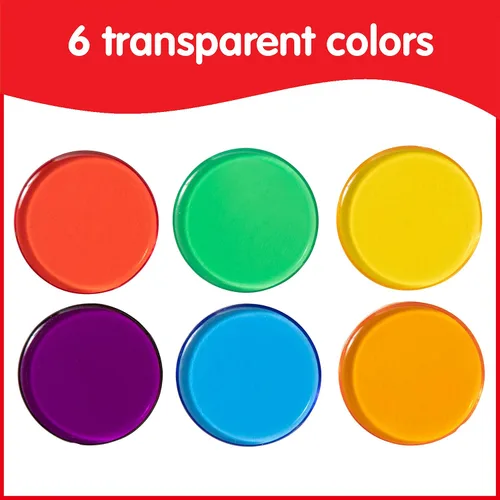 Vista 8 de edxeducation Contadores transparentes Juego de 500 Manipulativos matemáticos para niños Colores surtidos 3/4 pulgadas Contar, clasificar