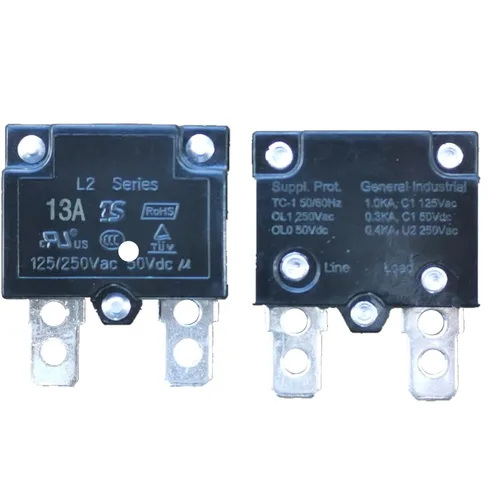 Vista 2 de 2 unids 13A 125/250Vac 50Vdc reinicio automático relé fusible interruptor térmico interruptor interruptor circuito protector de sobrecarga