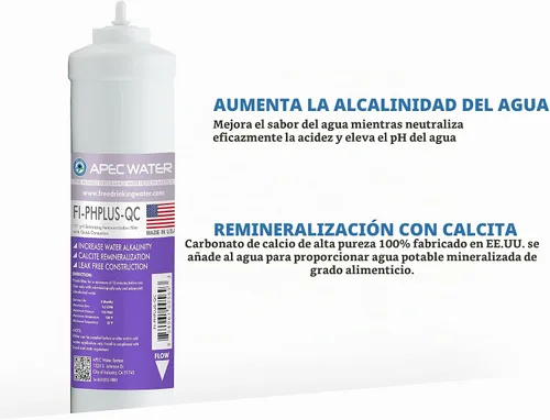 Vista 4 de APEC Water Systems PHPLUSKIT-14 - Kit de filtro alcalino de carbonato de calcio de alta pureza de 10 pulgadas con conexión rápida de 1/4