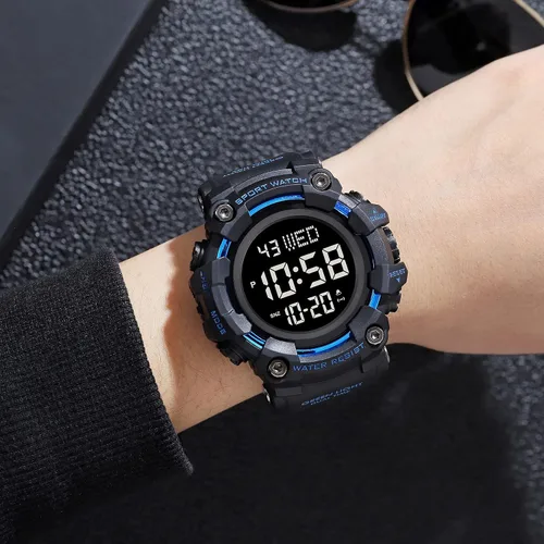 Vista 4 de Gosasa Relojes militares deportivos para hombre con forma de avión digital con luz LED impermeable