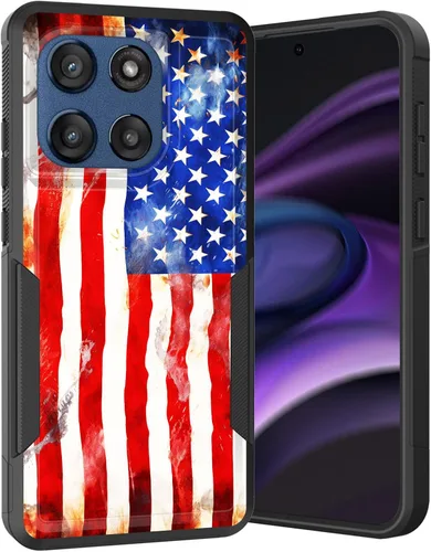 Vista 166 de para Moto G Play 4G 2024, funda de dos capas híbrida resistente y a prueba de golpes, PC duro + silicona suave protectora para Motorola Moto G Play