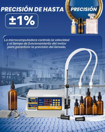 Vista 6 de Hanchen Máquina de llenado de líquidos, bomba peristáltica, llenadora automática de botellas de 5 onzas, control digital, máquina embotelladora