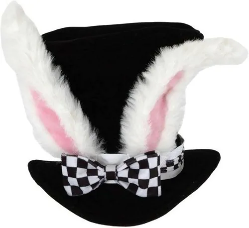 Vista 3 de Sombrero de conejo blanco de Pascua con orejas de conejo, accesorios de disfraz para mujeres, hombres, adultos, niños, fiesta de Halloween, cosplay