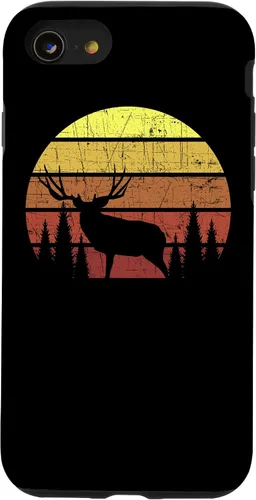 Vista 8 de iPhone 12 Mini Mule Caza de ciervos - Retro Sunset Hunter Outdoorsmen Estuche de regalo