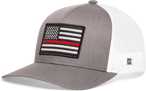 Vista 2 de HAKA Sombrero de bandera estadounidense, gorra de camionero de Estados Unidos para hombres y mujeres, gorra de béisbol ajustable, malla a presión