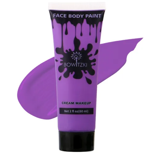 Vista 8 de Bowitzki Pintura facial y corporal de 2 onzas, maquillaje en crema, 2.0 fl oz, pintura facial a base de agua, efectos especiales para adultos, Negro