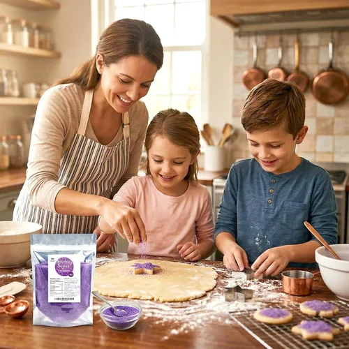 Vista 5 de Gránulos de azúcar de lavanda para hornear, 16 onzas - 15.98 oz. Cristales de azúcar gaseosos comestibles para pasteles, cupcakes, galletas, helados