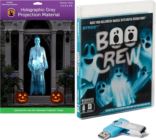 Vista 15 de Reaper Brothers® Kit de decoración digital de Halloween incluye 8 efectos de video AtmosFX® para Halloween Plus pantalla de proyección holográfica