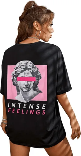 Vista 4 de SweatyRocks Camiseta de manga corta con cuello redondo para mujer