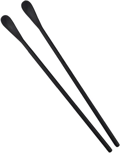 Vista 6 de JASHII Cuchara negra mate de mango largo para mezclar cócteles, cucharas de café para té helado, cucharas de café con mango largo de 8.6 pulgadas