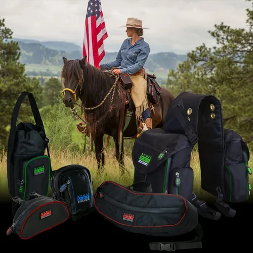 Vista 5 de TrailMax Bolsa de sillín de bolsillo con pompa de la serie 500 para montar a caballo; Sillín de bolsillo con pompa Western y resistencia; bolsa