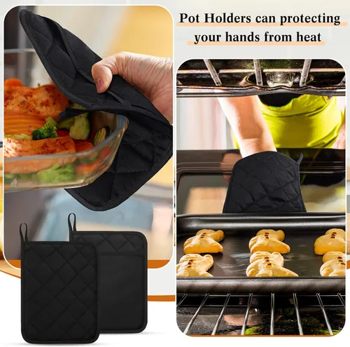 Vista 4 de Hoolerry 20 Piezas Agarraderas para Ollas con Bolsillo Sublimación 7x9'' Algodón Agarraderas para Ollas de Horno al Por Mayor con Lazos para Colgar