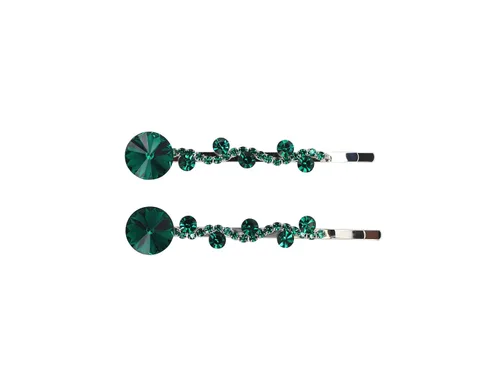 Vista 12 de Faship Un par de pinzas para el cabello AB Floral 2 Pcs Pins