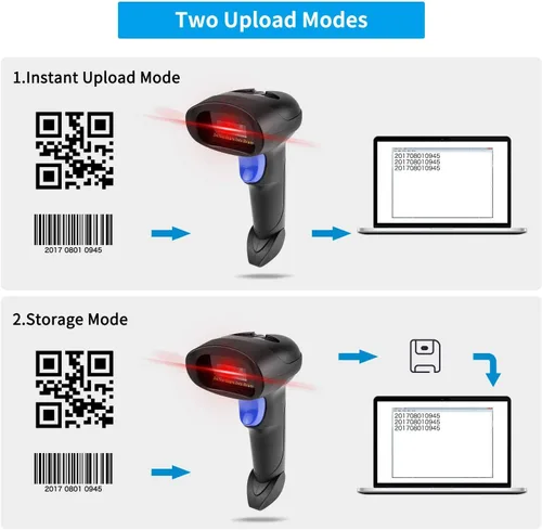 Vista 5 de NetumScan - Escáner de código de barras inalámbrico 1D 2D con soporte, escáner de código QR automático portátil compatible con escaneo de pantalla