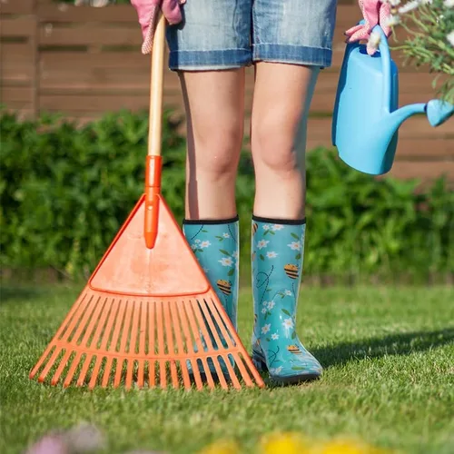 Vista 4 de HISEA - Botas impermeables de mujer para la lluvia botas de jardín a media pantorrilla para mujer