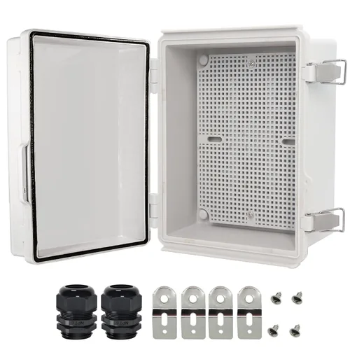 Vista 11 de Zulkit Caja de conexiones IP67 Caja eléctrica impermeable para proyectos con cubierta transparente con bisagras, cierre de acero inoxidable, carcasa
