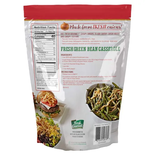 Vista 2 de Cebollas frescas gourmet crocantes de Fresh Gourmet 24 onzas Bajo en carbohidratos Snack crujiente y aderezo para ensaladas
