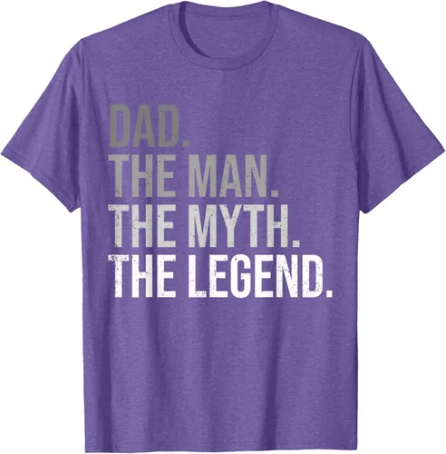 Vista 14 de Camiseta para hombre con texto en inglés "Dad The Man The Myth The Legend", Negro, S