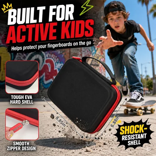 Vista 5 de ALKOO Funda para diapasón Tech Deck Ultra DLX, 16 ranuras, solo funda Negro