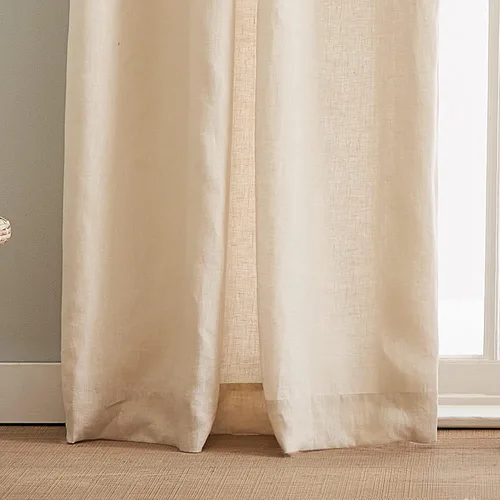 Vista 3 de Peri Home Par de paneles de cortinas forradas con pestaña trasera 100% lino, 84 pulgadas, lino