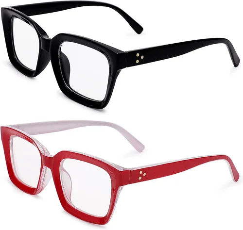Vista 9 de COASION Lentes de bloqueo de luz azul, lentes clásicos gruesos con montura cuadrada para mujeres y hombres